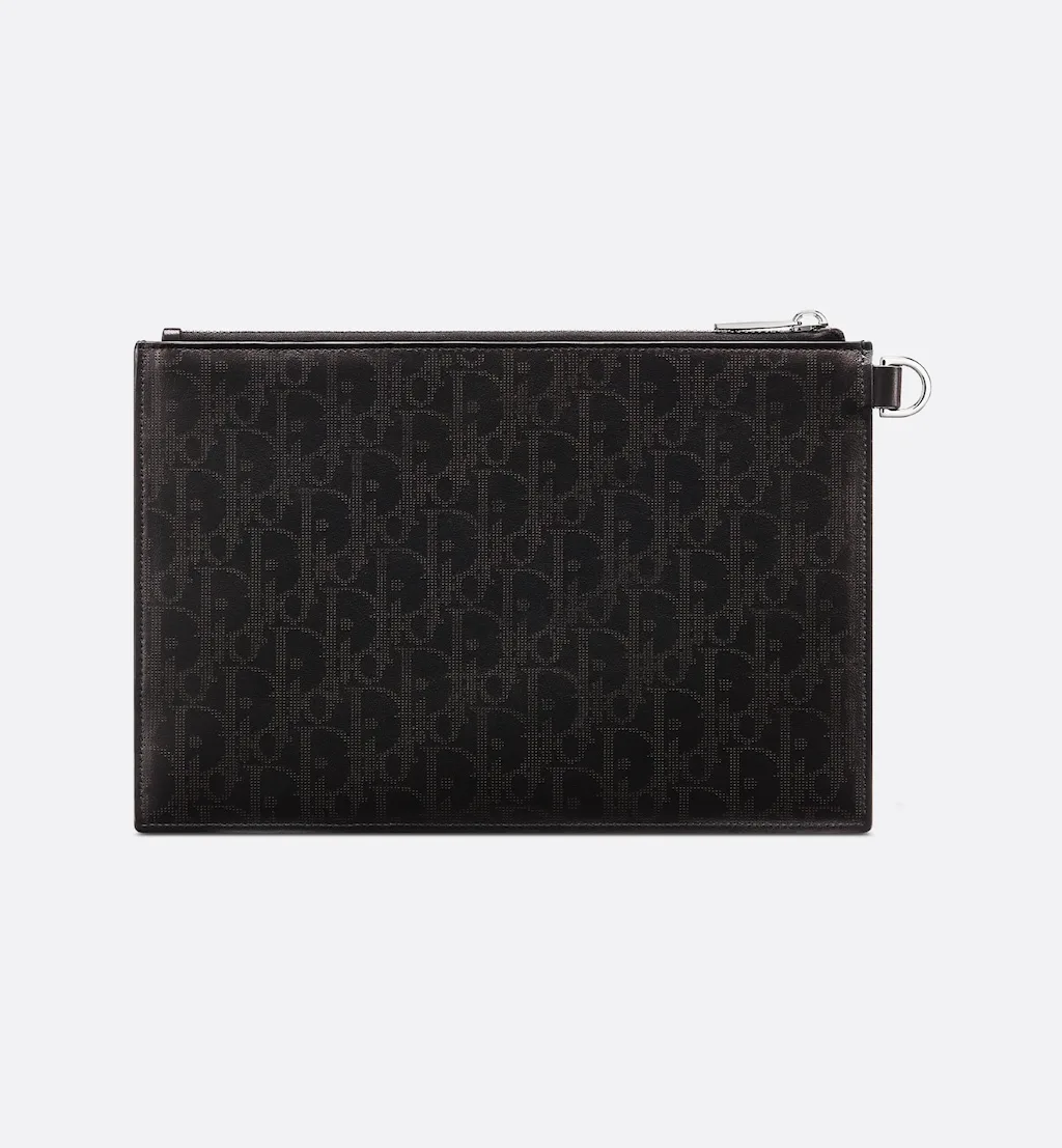 A5 Pouch Black Oblique Galaxy Leather