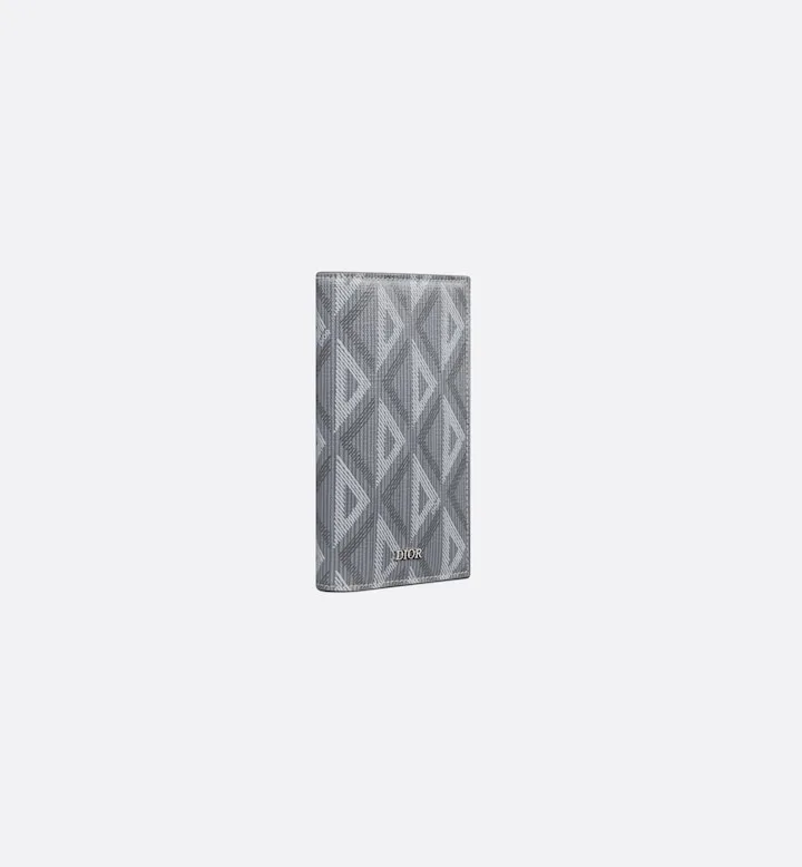 Long Bifold Card Holder Gray CD Diamond Canvas