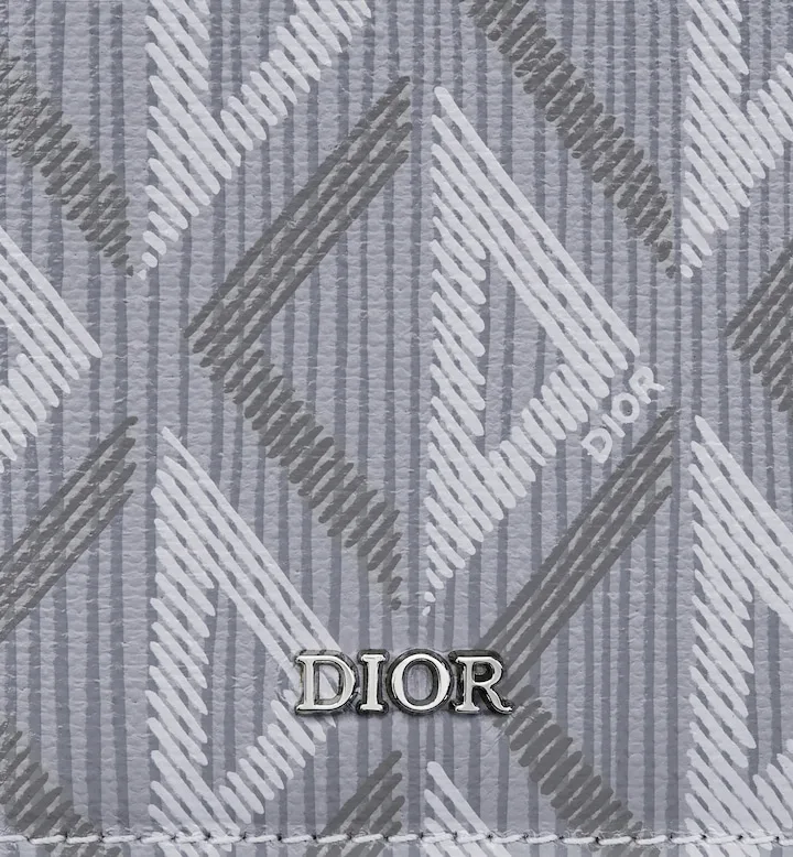 Long Bifold Card Holder Gray CD Diamond Canvas