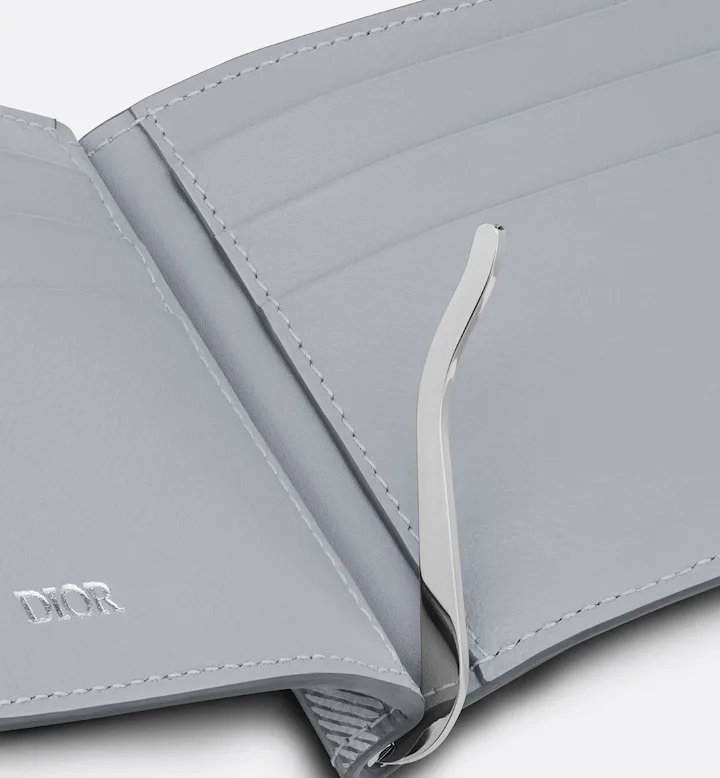 Wallet with Bill Clip Gray CD Diamond Canvas