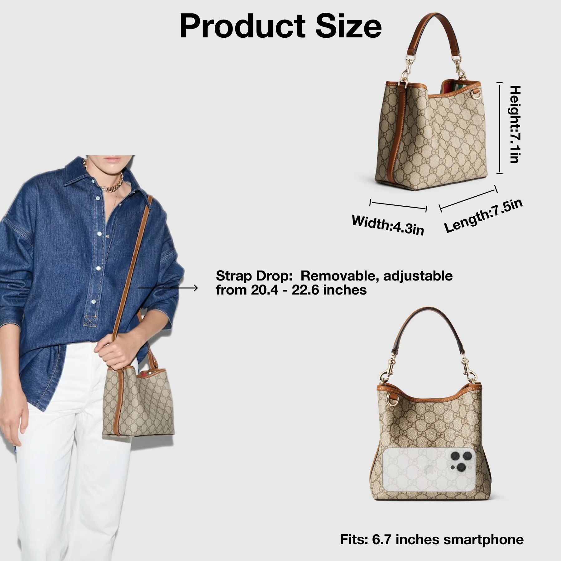 [TOP]Gucci GG Emblem bucket bag - Small