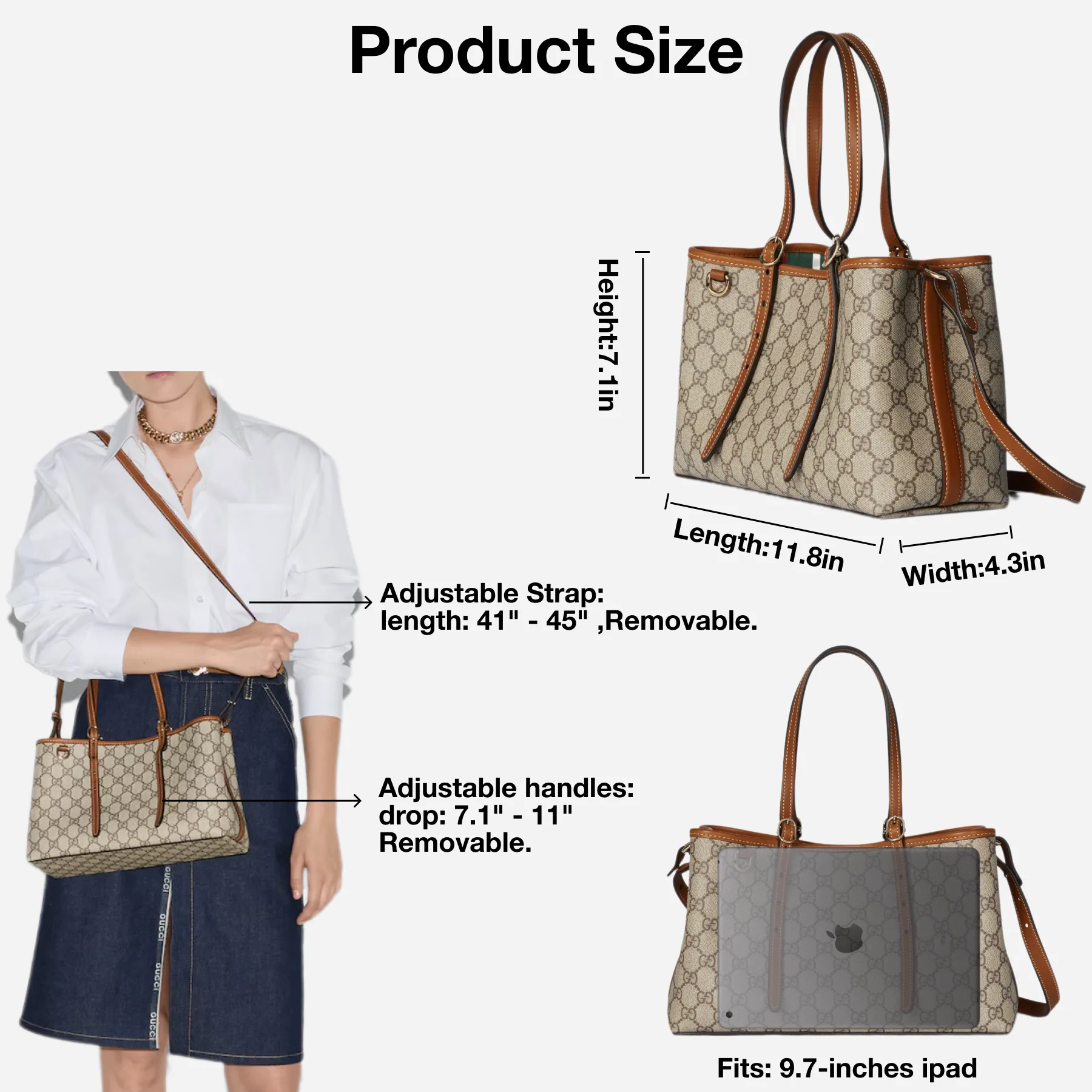 Gucci GG Emblem Medium brown tote bag
