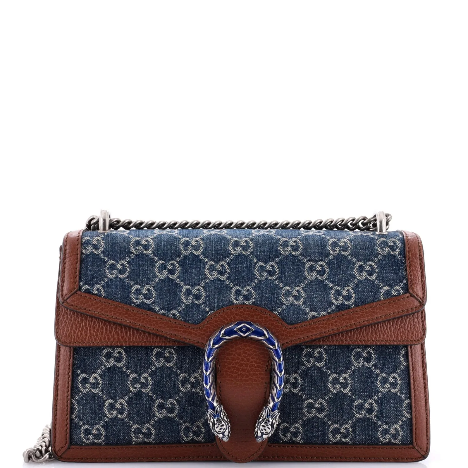 Gucci Dionysus Medium GG-Jacquard Shoulderbag - Blue/Ivory/Brown