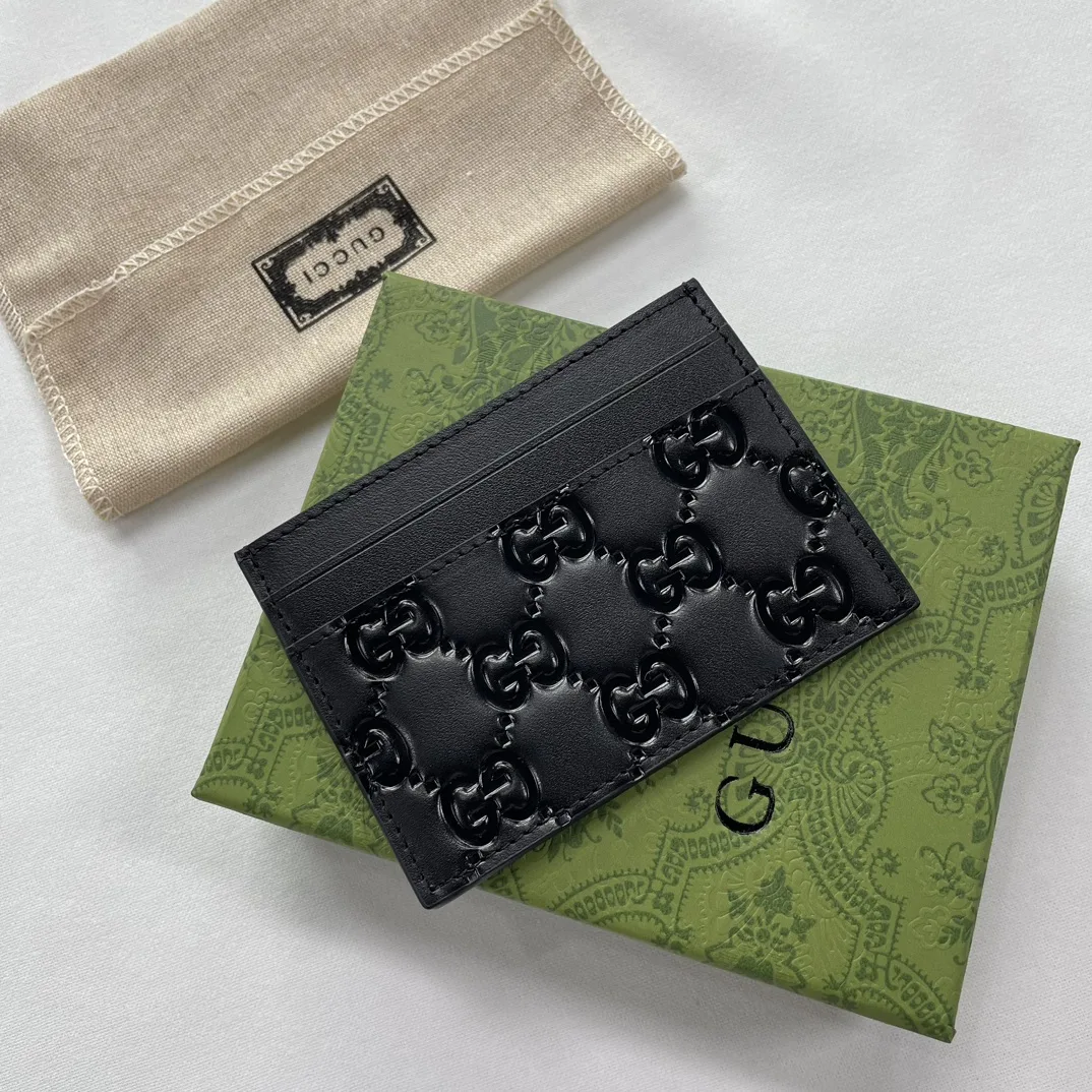 Gucci GG rubber-effect card case black-wallet
