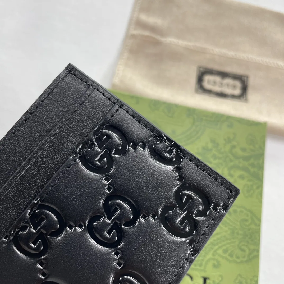 Gucci GG rubber-effect card case black-wallet