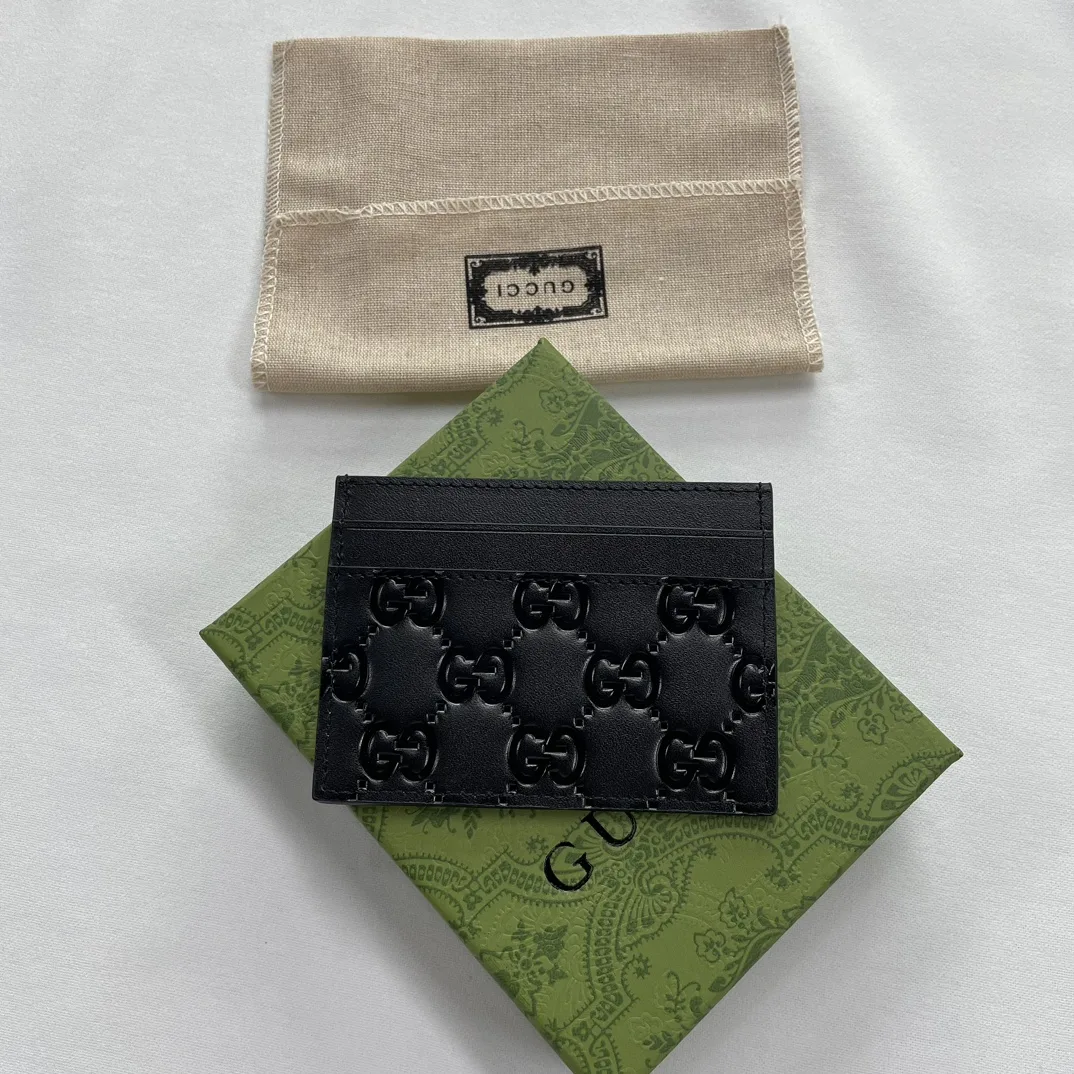 Gucci GG rubber-effect card case black-wallet