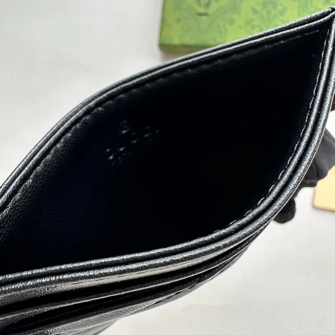 Gucci GG Marmont card case black leather-wallet