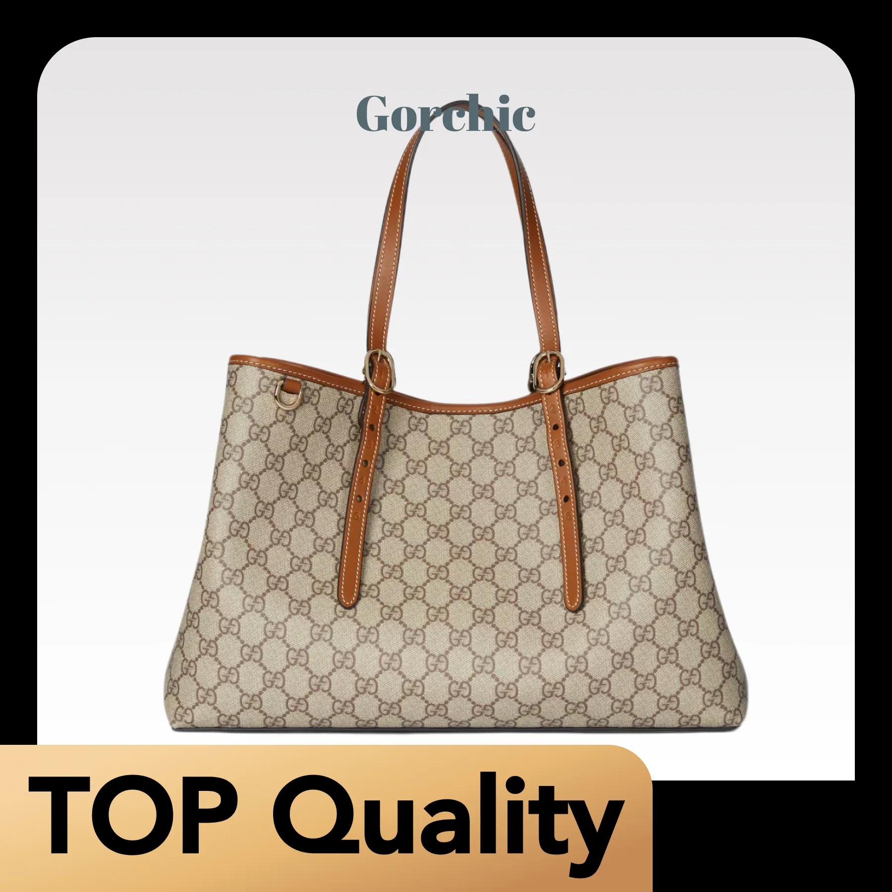 [TOP] Gucci GG Emblem Large brown tote bag