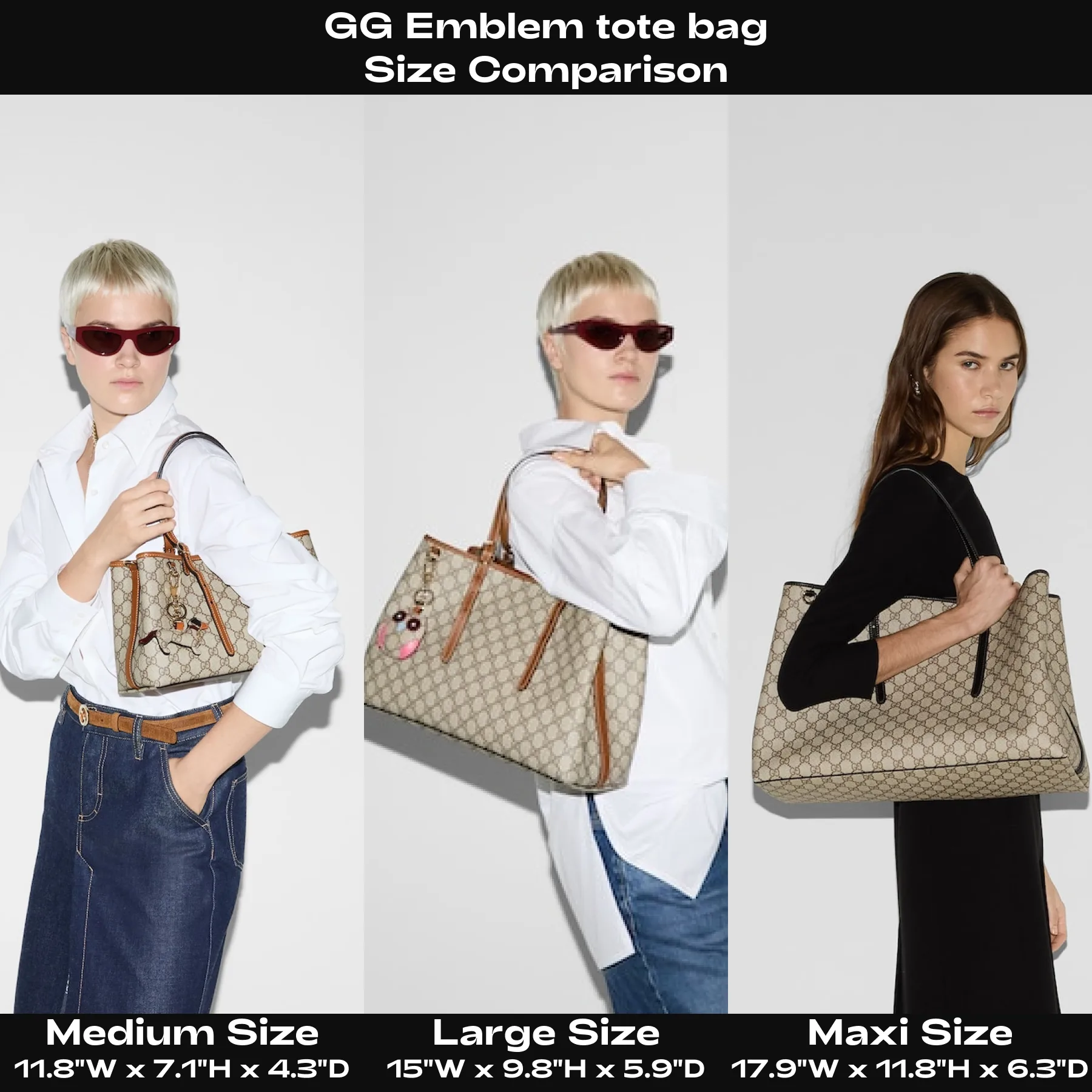Gucci GG Emblem Medium Black tote bag