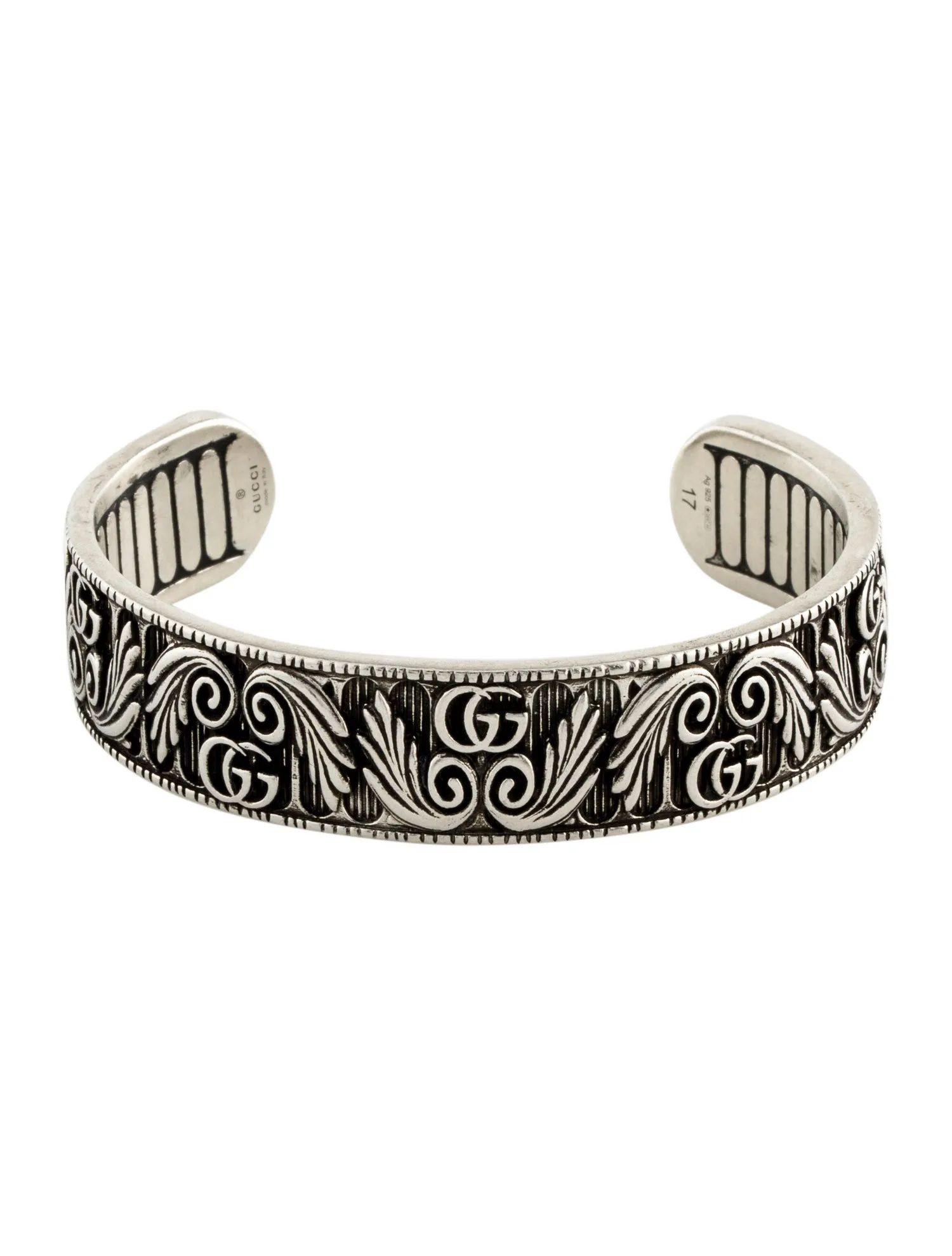 Leaf Motif Double G Cuff Bracelet