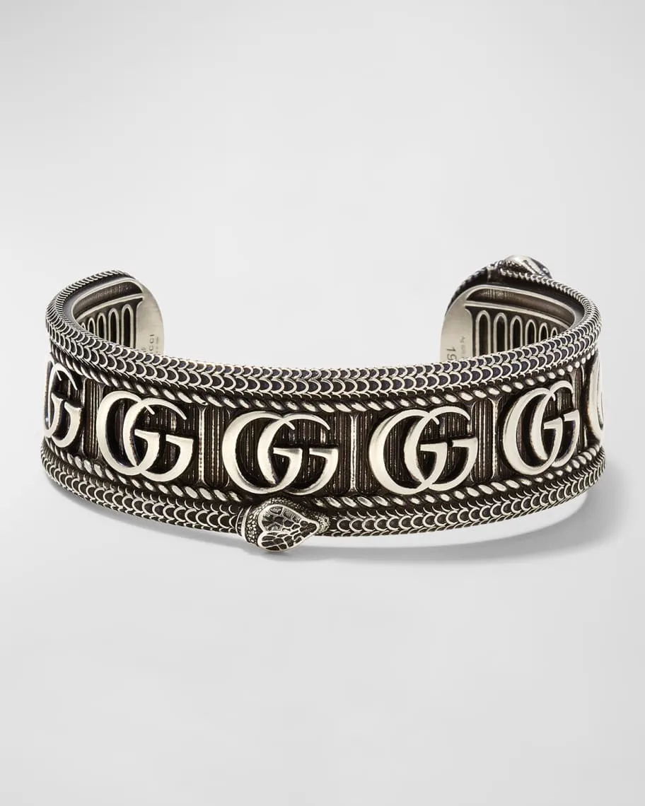 Garden Double G Snake Cuff Bracelet - Silver