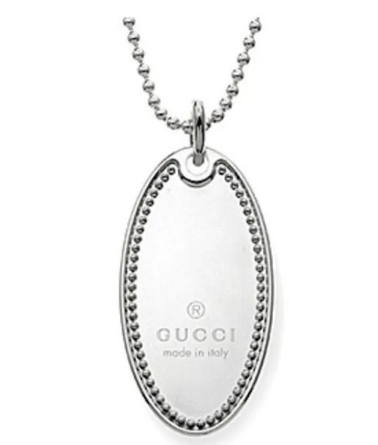 Sterling Silver Oval Charm Necklace