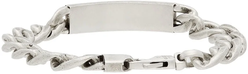 Silver Enamel Logo Bracelet