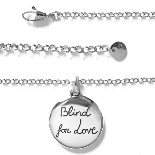 Necklace BLIND FOR LOVE Tiger Head Motif Pendant Adjustable Chain Silver