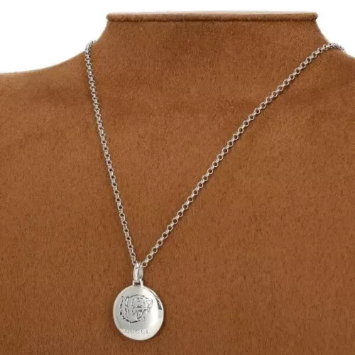 Necklace BLIND FOR LOVE Tiger Head Motif Pendant Adjustable Chain Silver