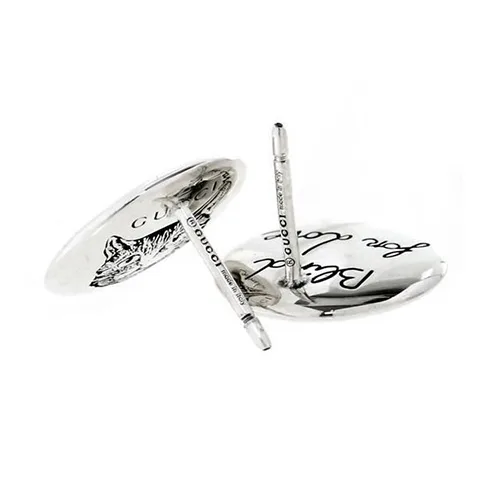 Blind For Love Sterling Silver Round Earrings