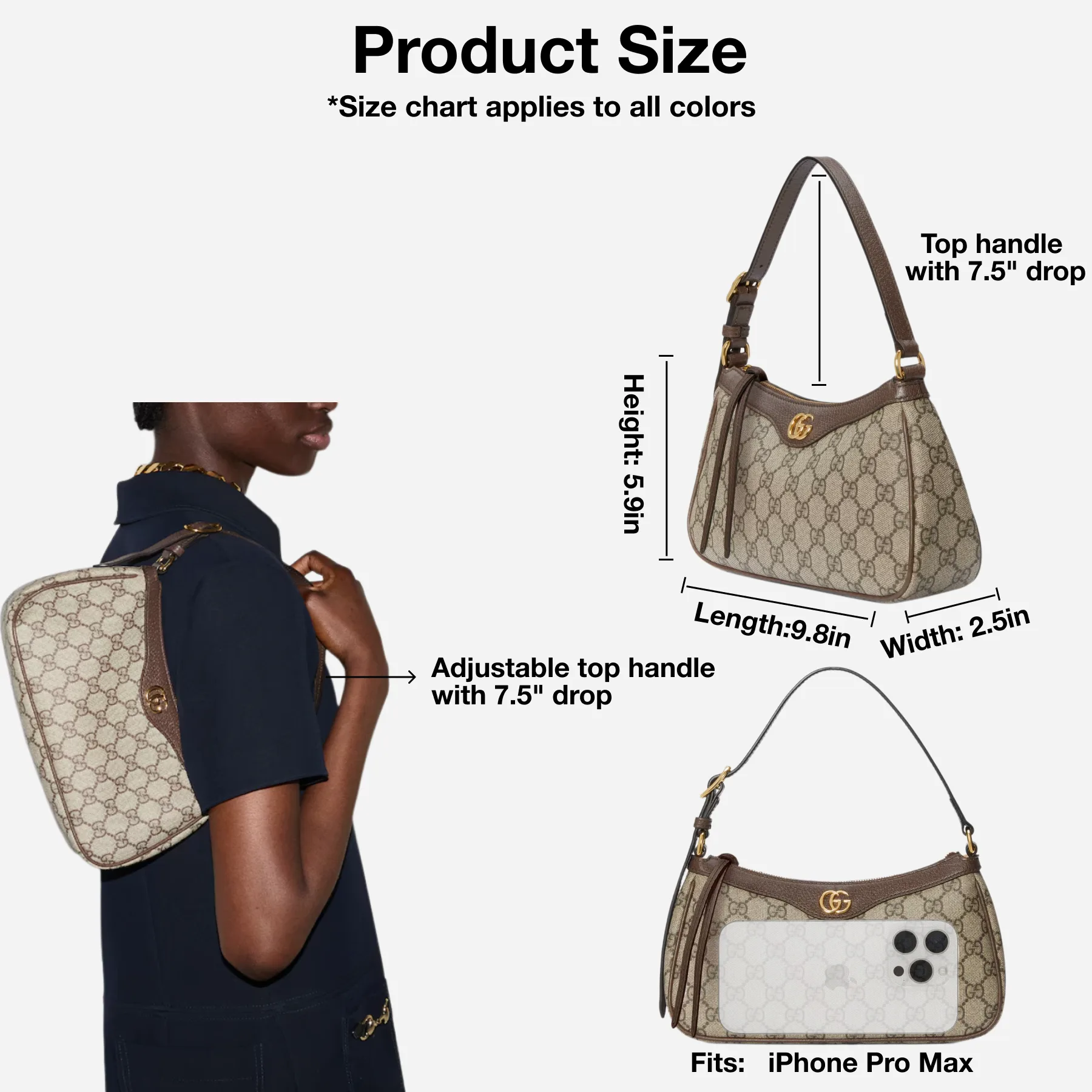 [TOP]Gucci Ophidia Collection Small Handbag - Beige And Dark Brown Bag