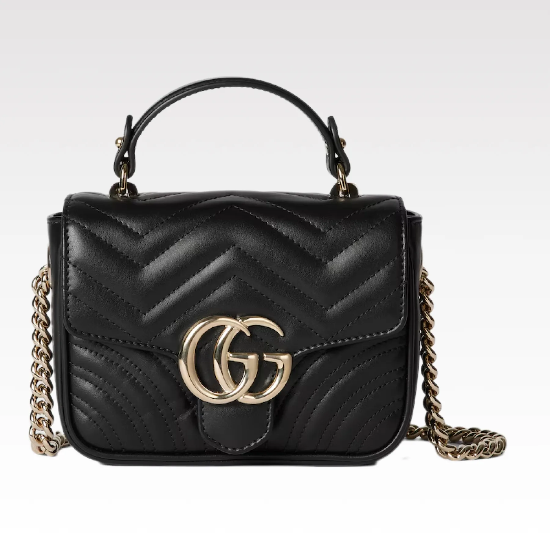 Gucci GG Marmont Mini Top Handle Bag-Black - Bag
