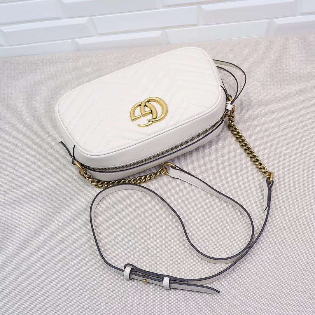 GUCCI Calfskin Matelasse GG Marmont Chain Shoulder Bag