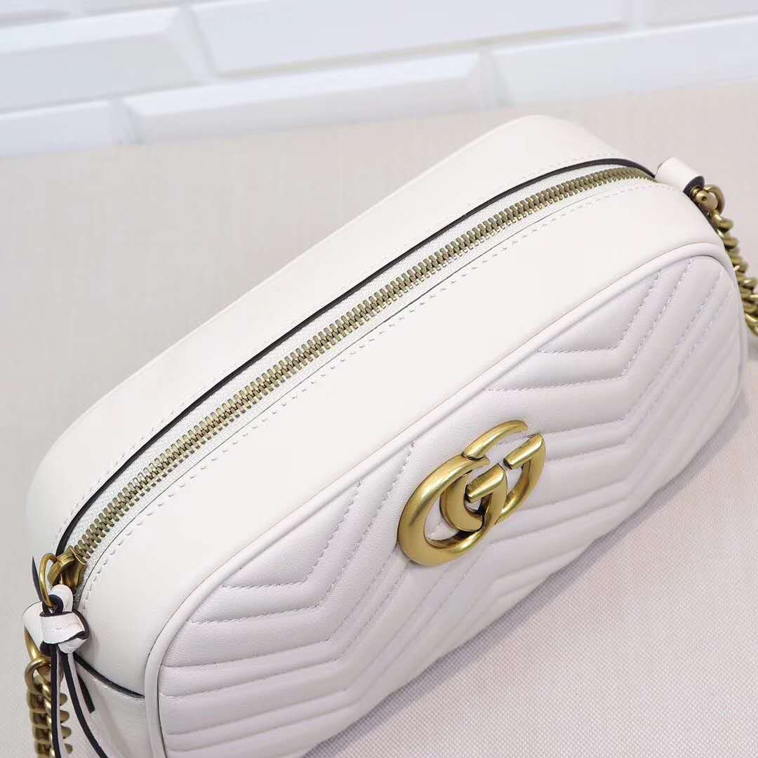 GUCCI Calfskin Matelasse GG Marmont Chain Shoulder Bag