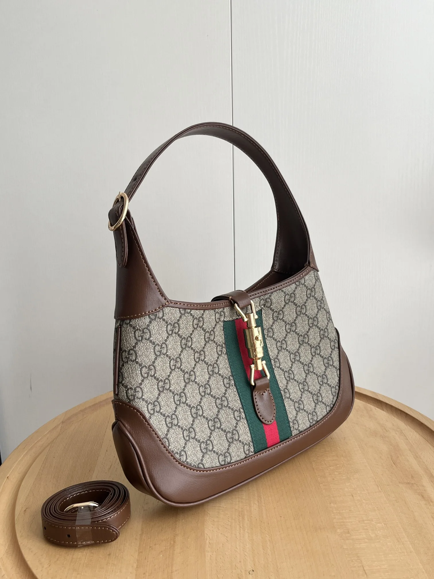 Gucci Jackie 1961 Shoulder Bag Small GG Beige/Ebony - Bag