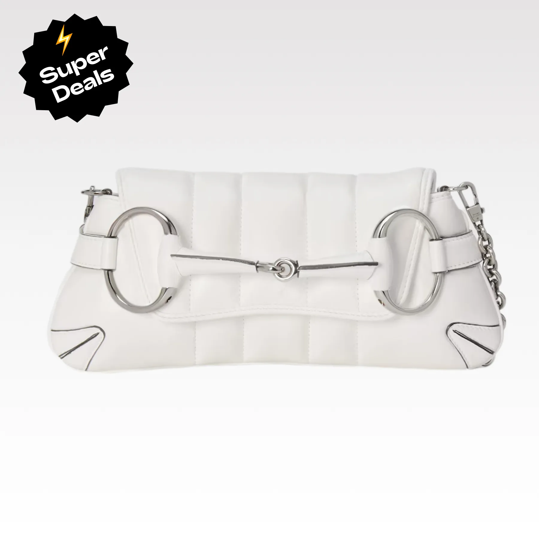 Gucci Horsebit Chain Small Shoulder Bag White - Bag