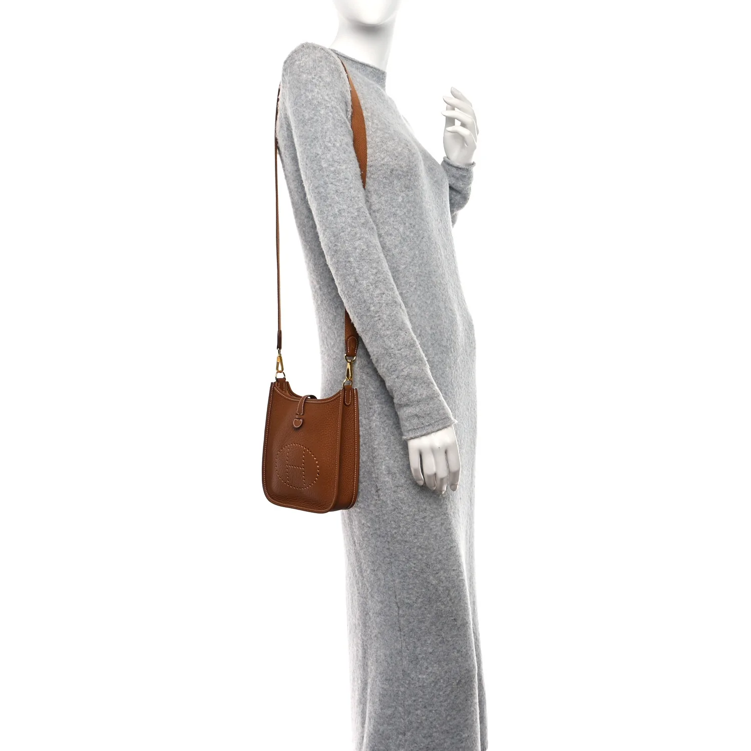 HERMES Taurillon Clemence Evelyne TPM Gold
