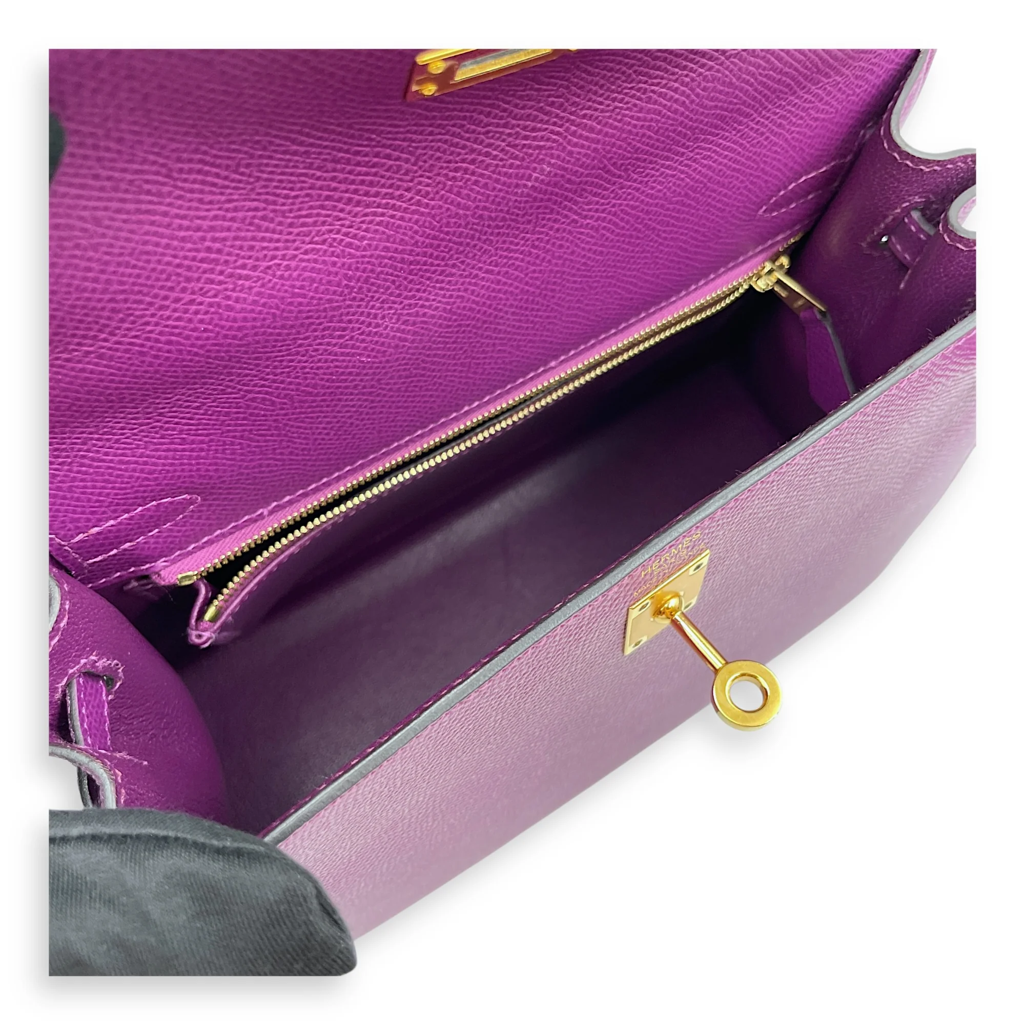 Sellier Kelly 25 Anemone in Epsom, Gold hardware