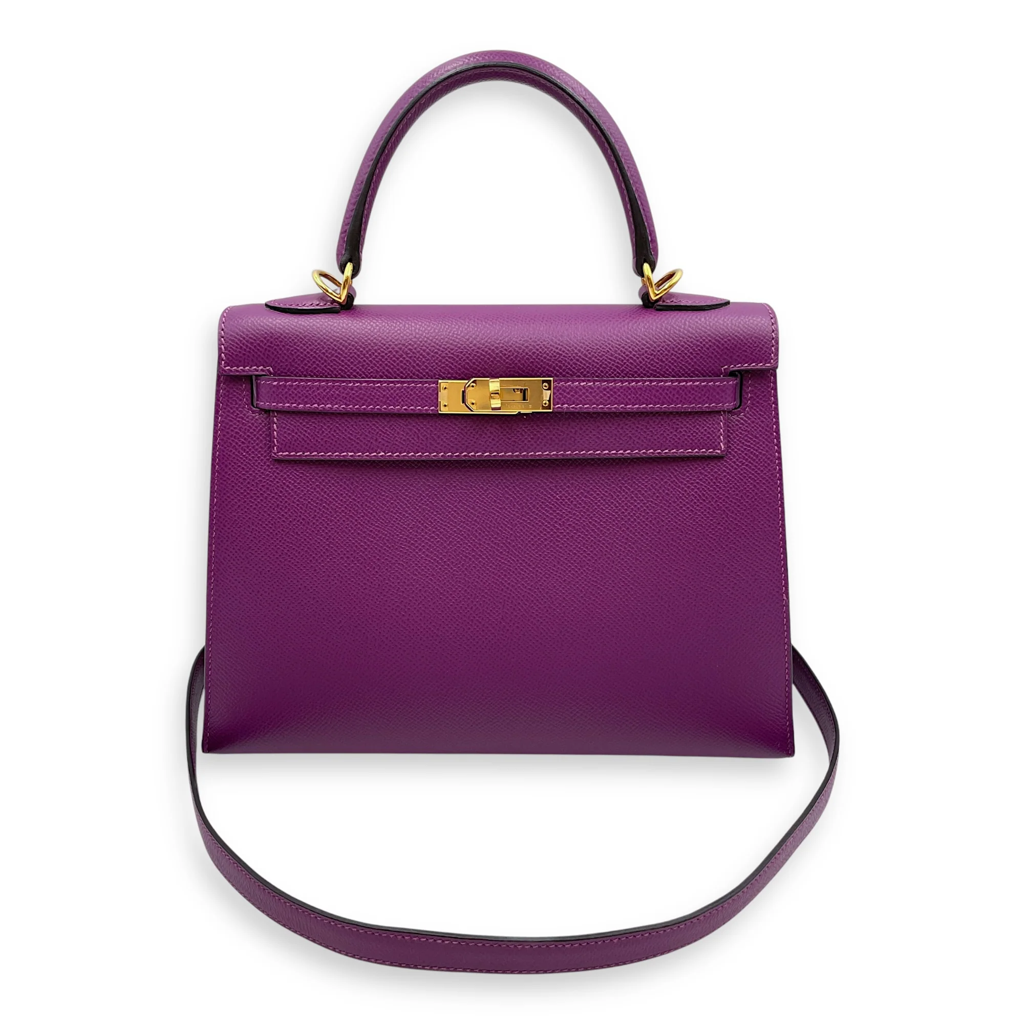 Sellier Kelly 25 Anemone in Epsom, Gold hardware