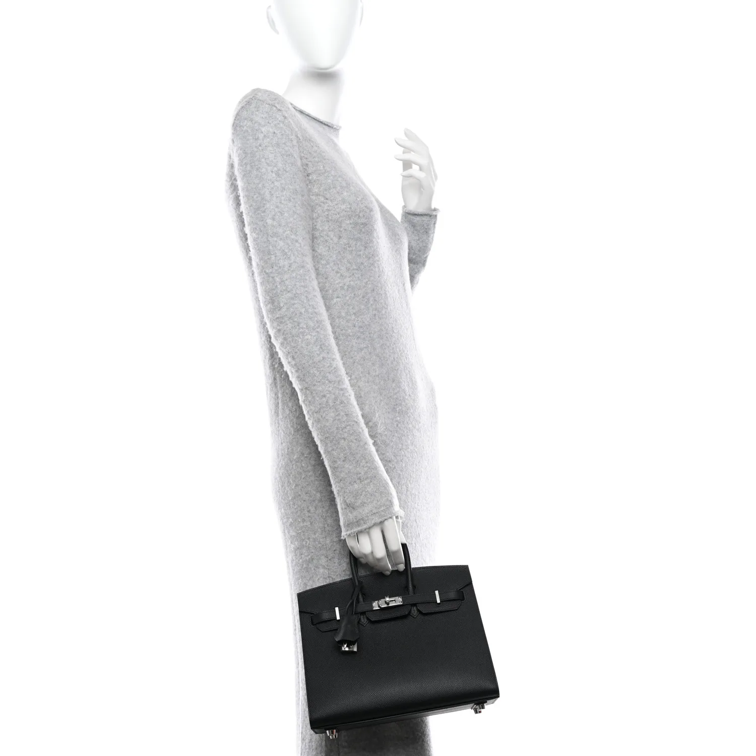 Epsom Birkin Sellier 25 Black（Silver Lock）
