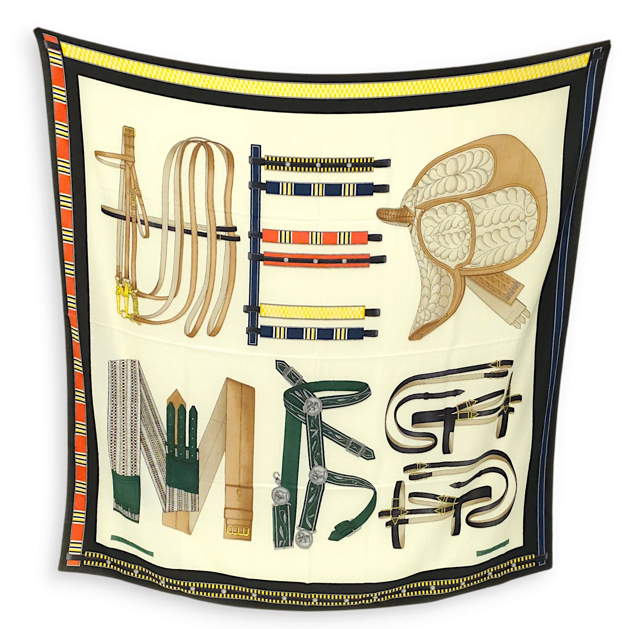 Letteres Equestres 140 Blanc/Vert/Rouge Shawl