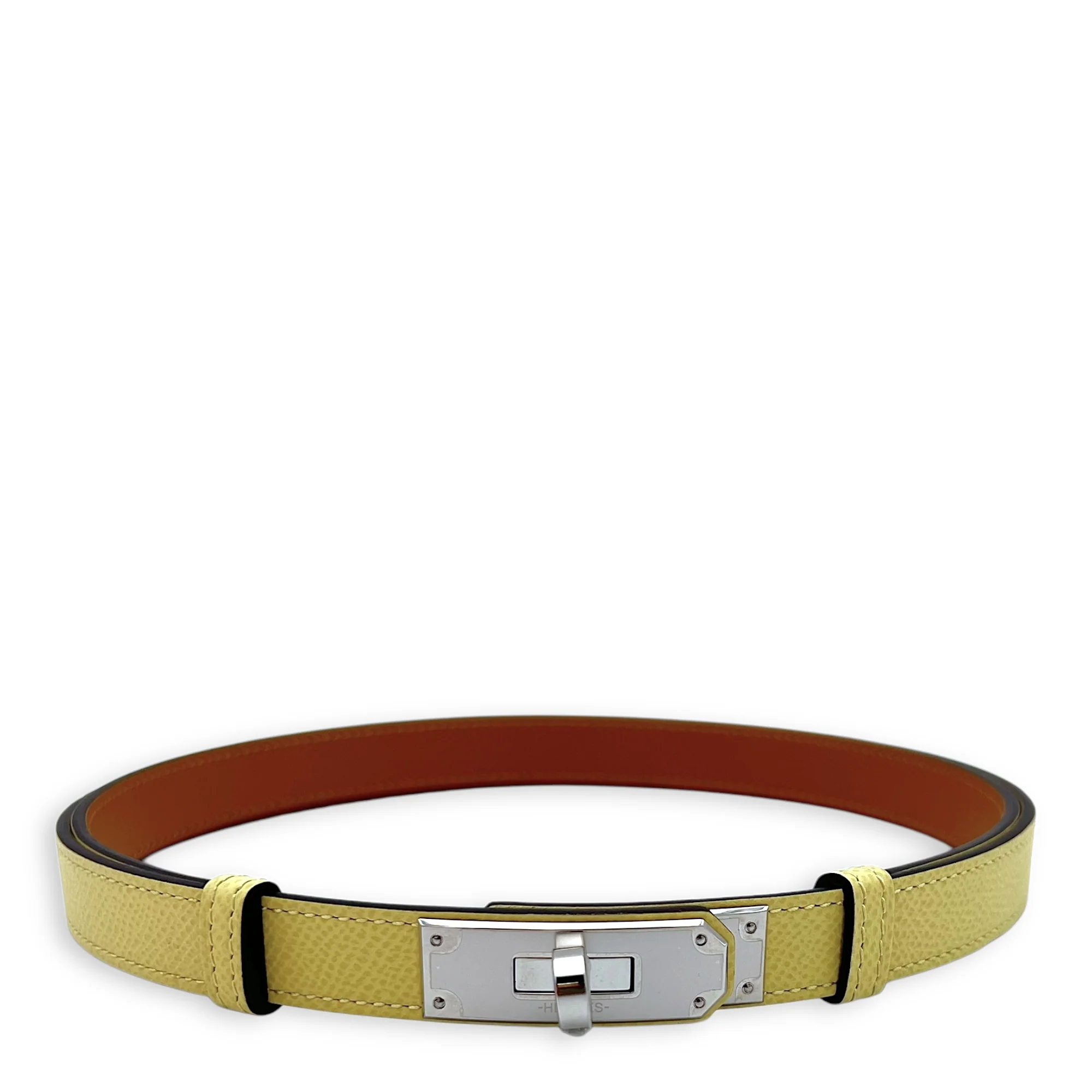Kelly 18 Jaune Poussin Belt in Epsom, Palladium hardware