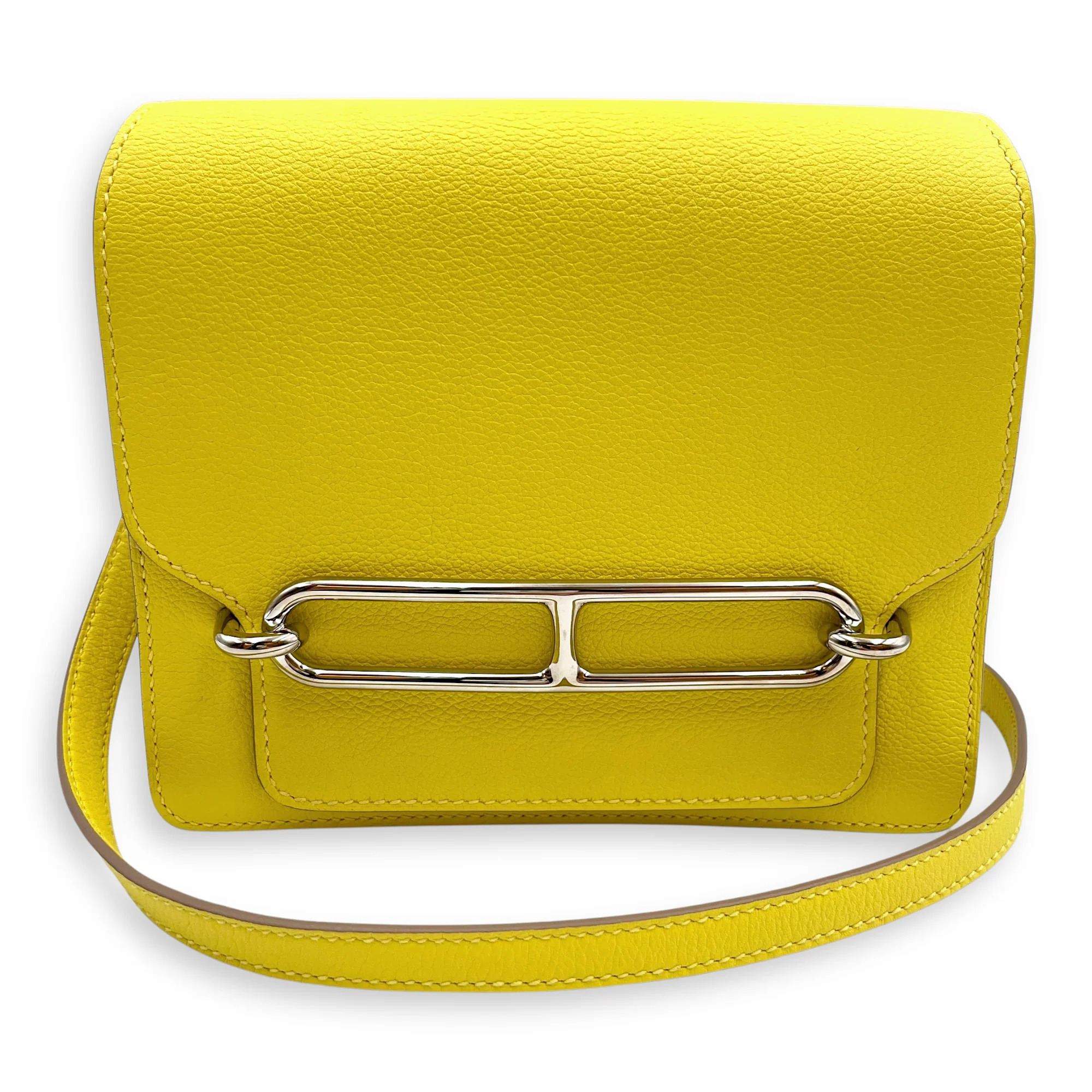Roulis Mini Lime in Evercolor, Palladium hardware