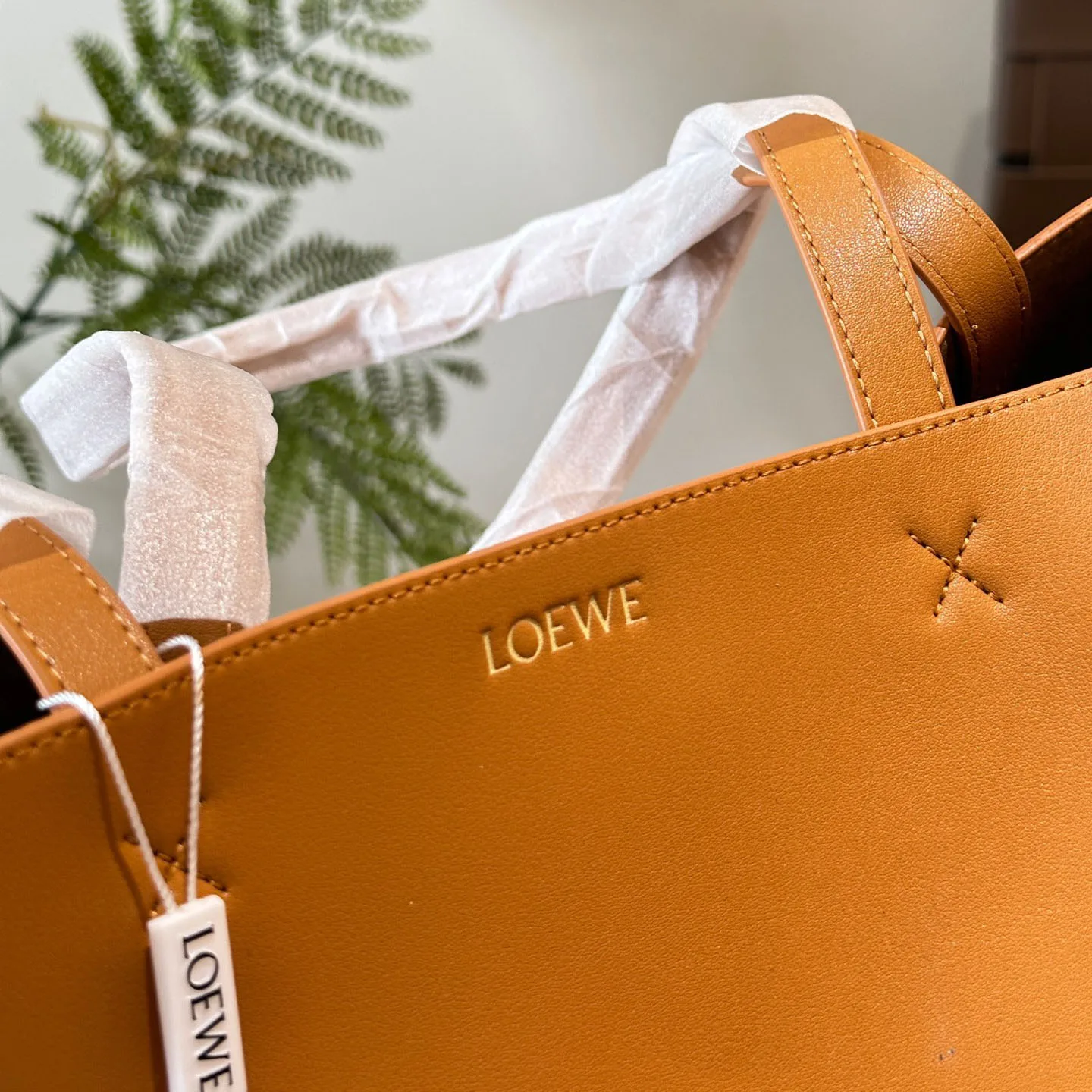 Puzzle Fold tote in shiny calfskin