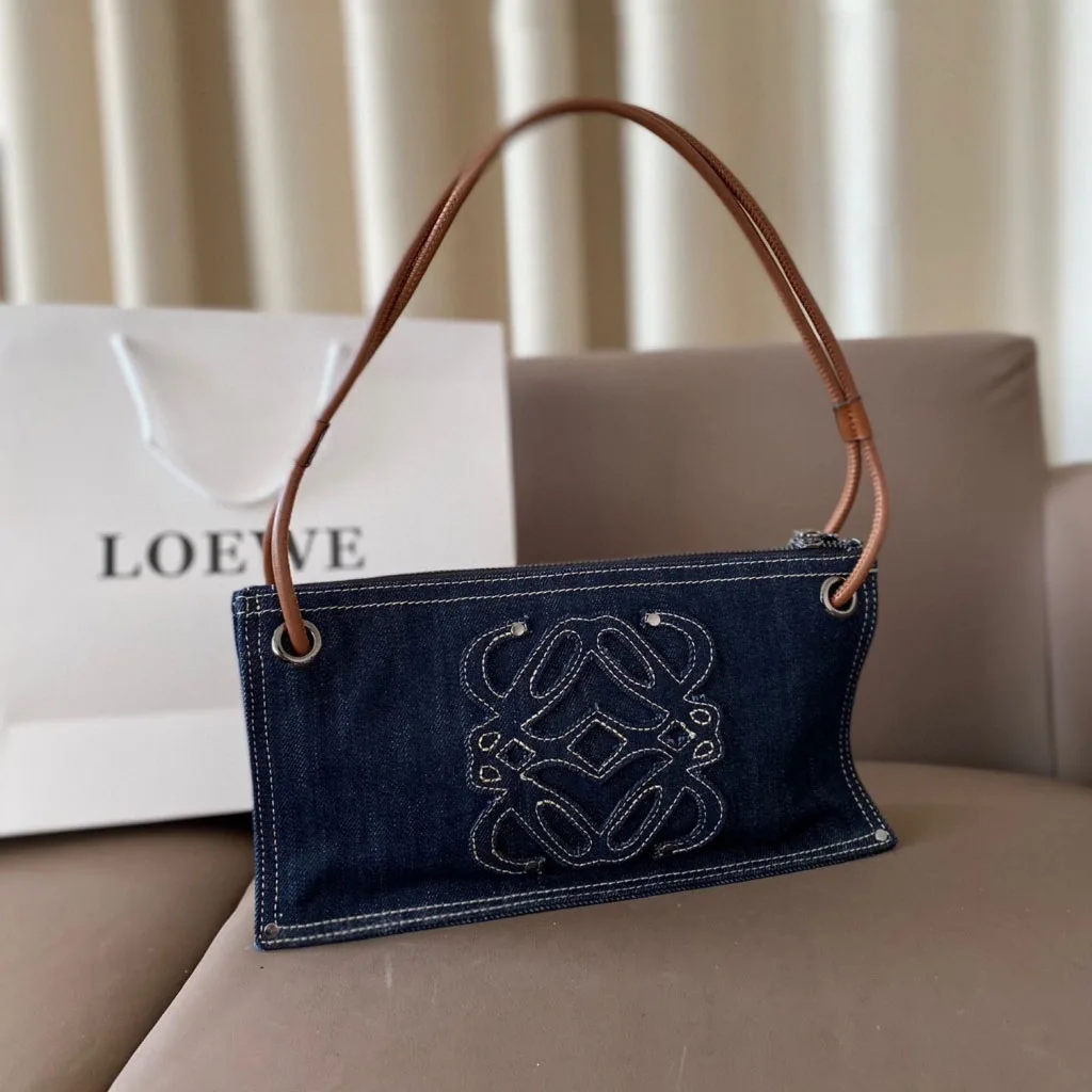 Big Logo Denim Shoulder Bag