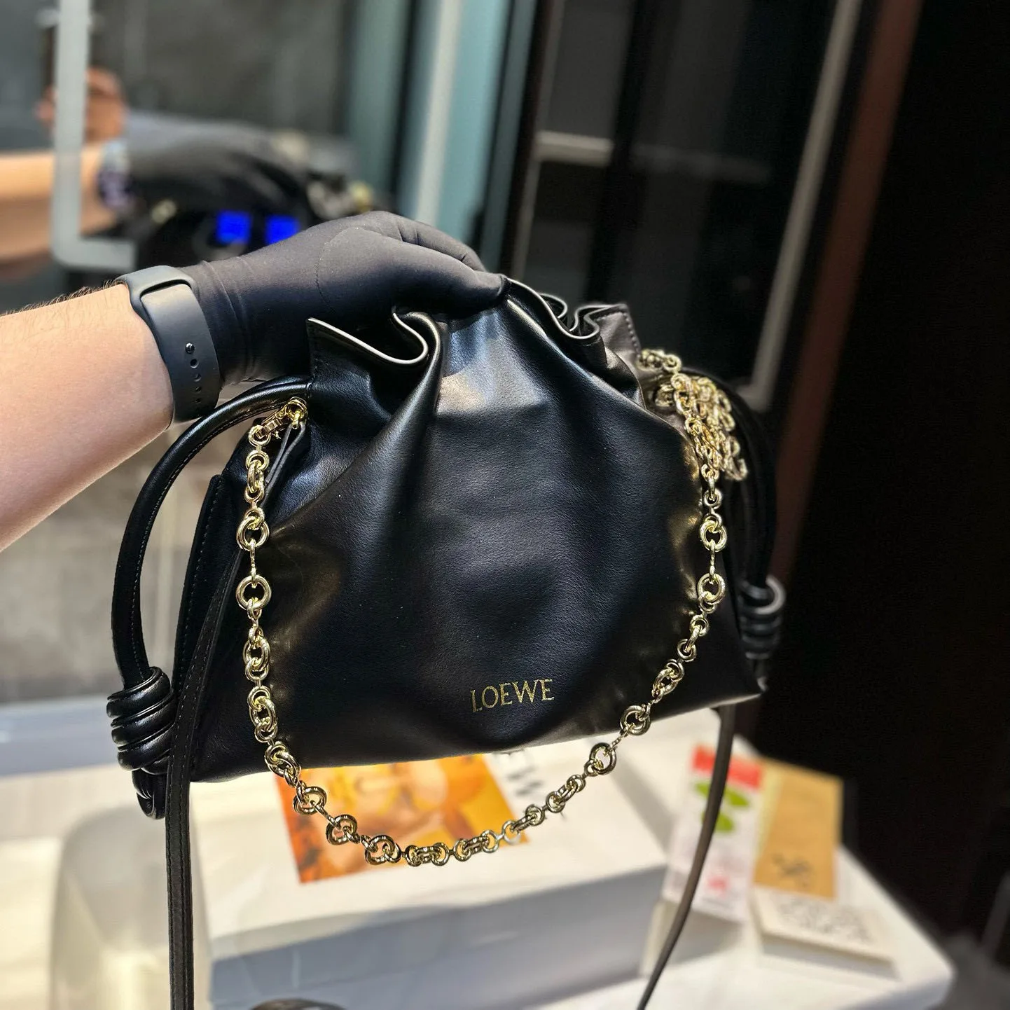 Flamenco clutch in nappa calfskin