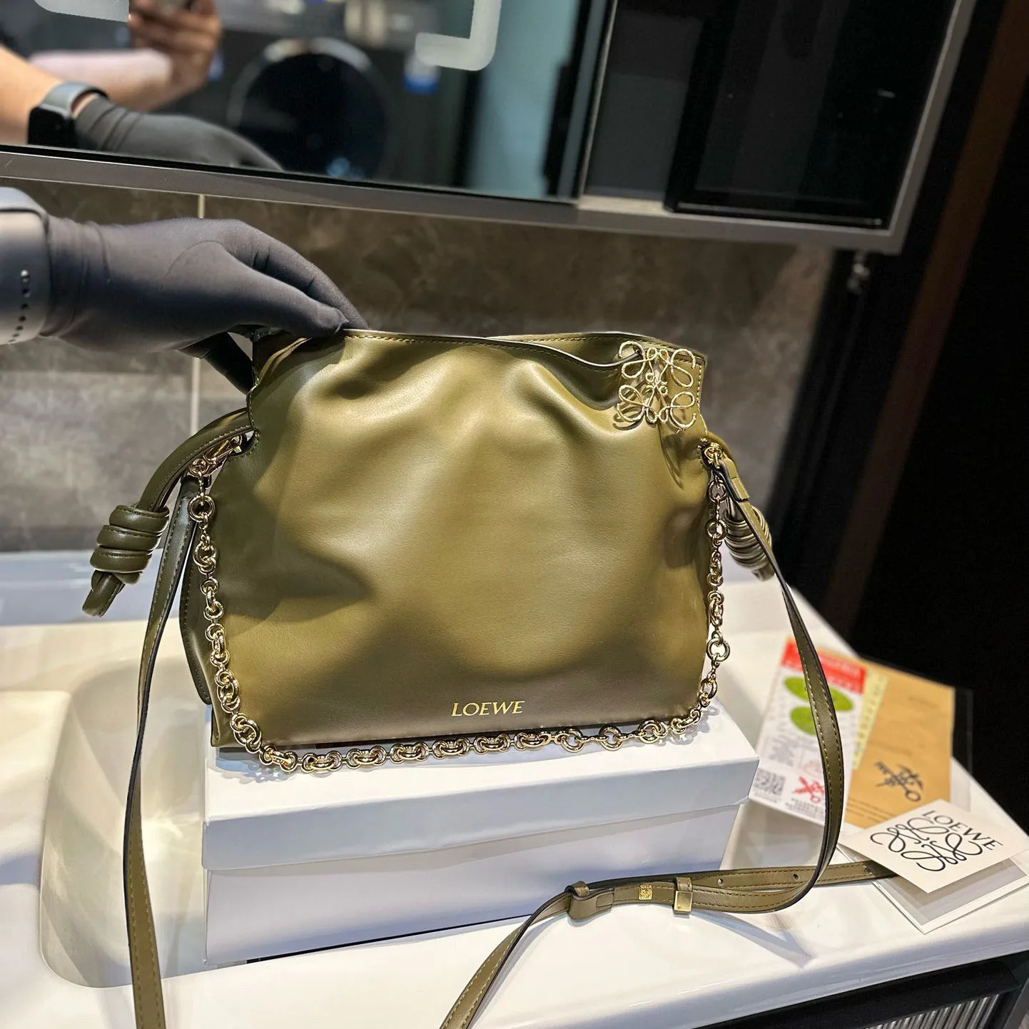 Flamenco clutch in nappa calfskin