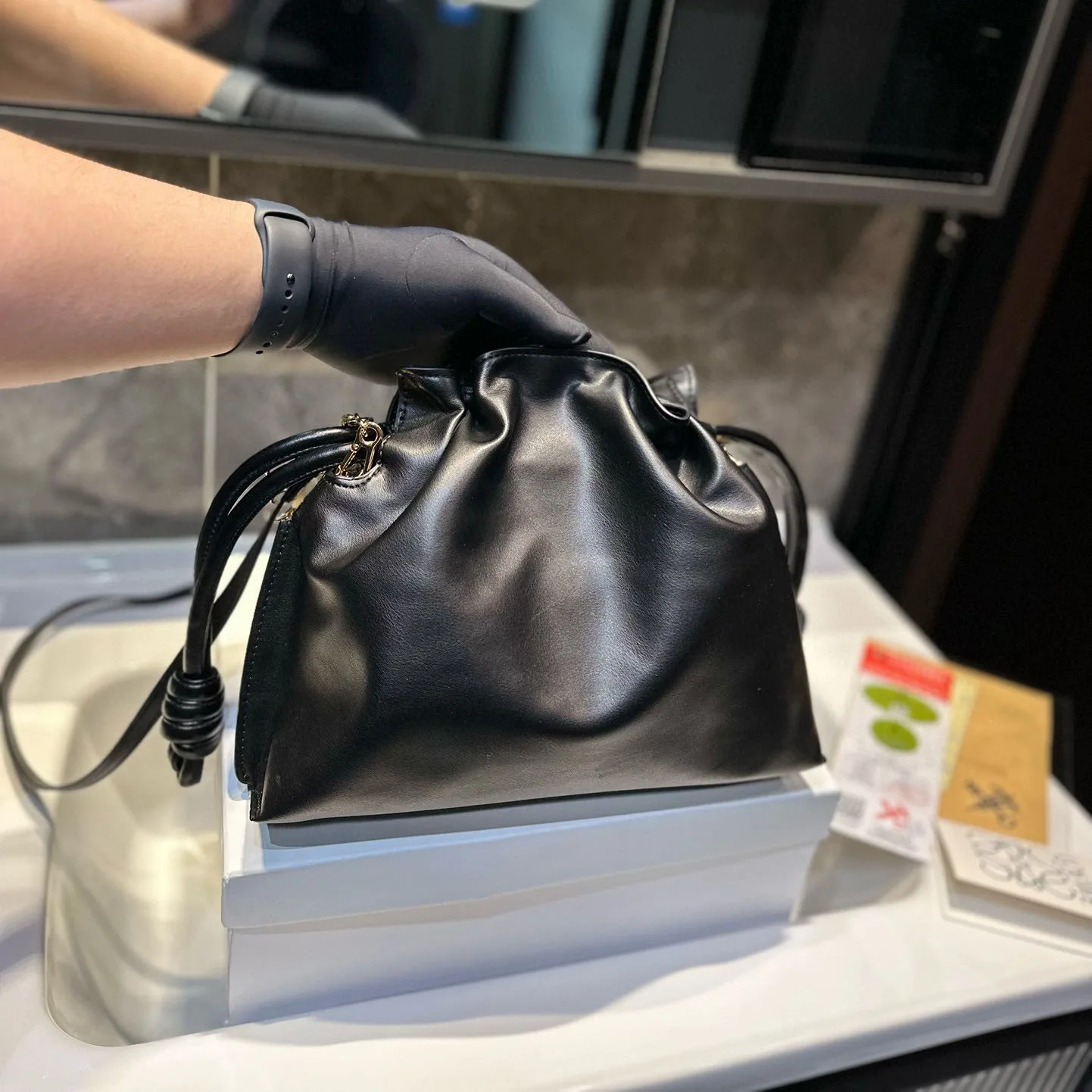 Flamenco clutch in nappa calfskin