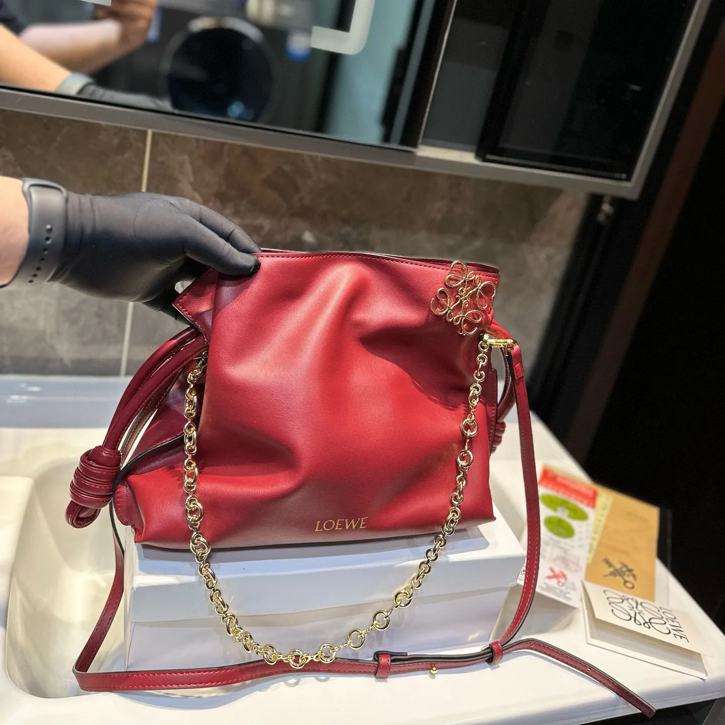 Flamenco clutch in nappa calfskin