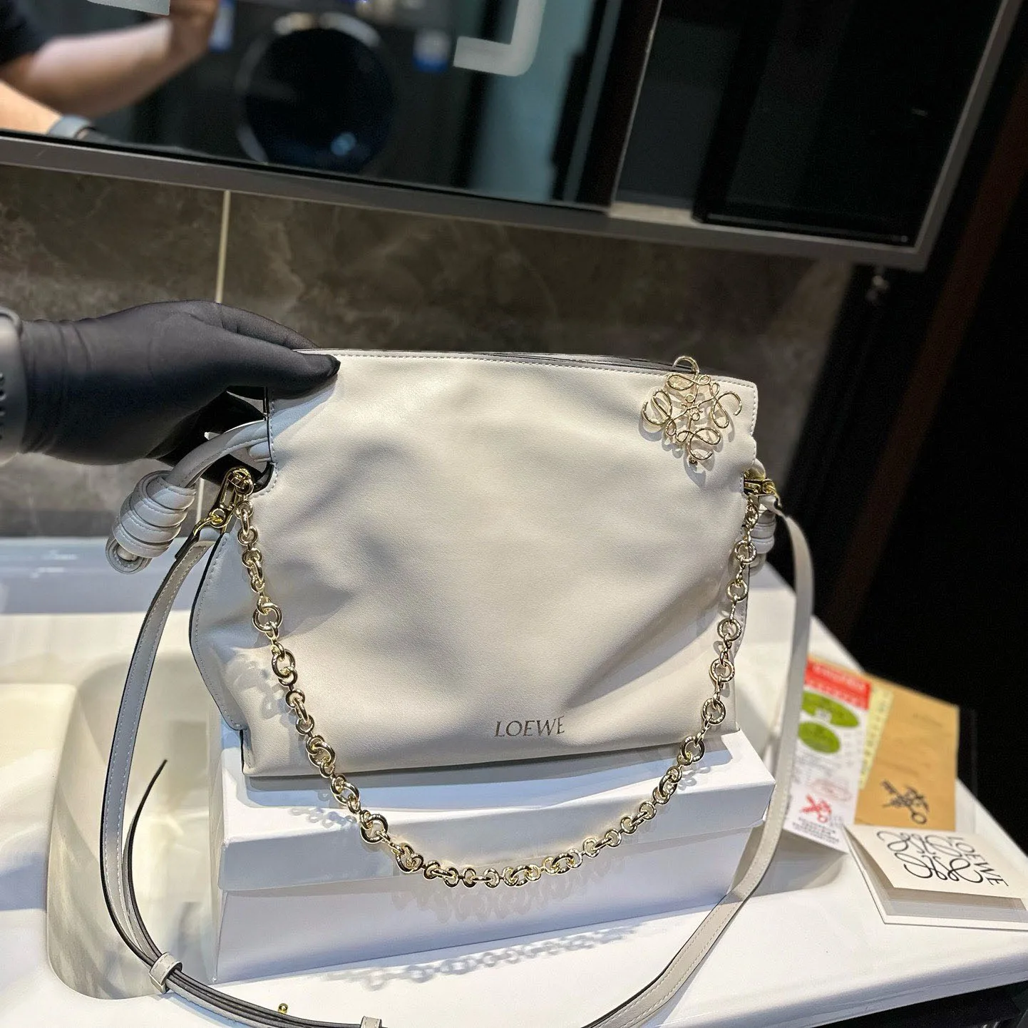 Flamenco clutch in nappa calfskin