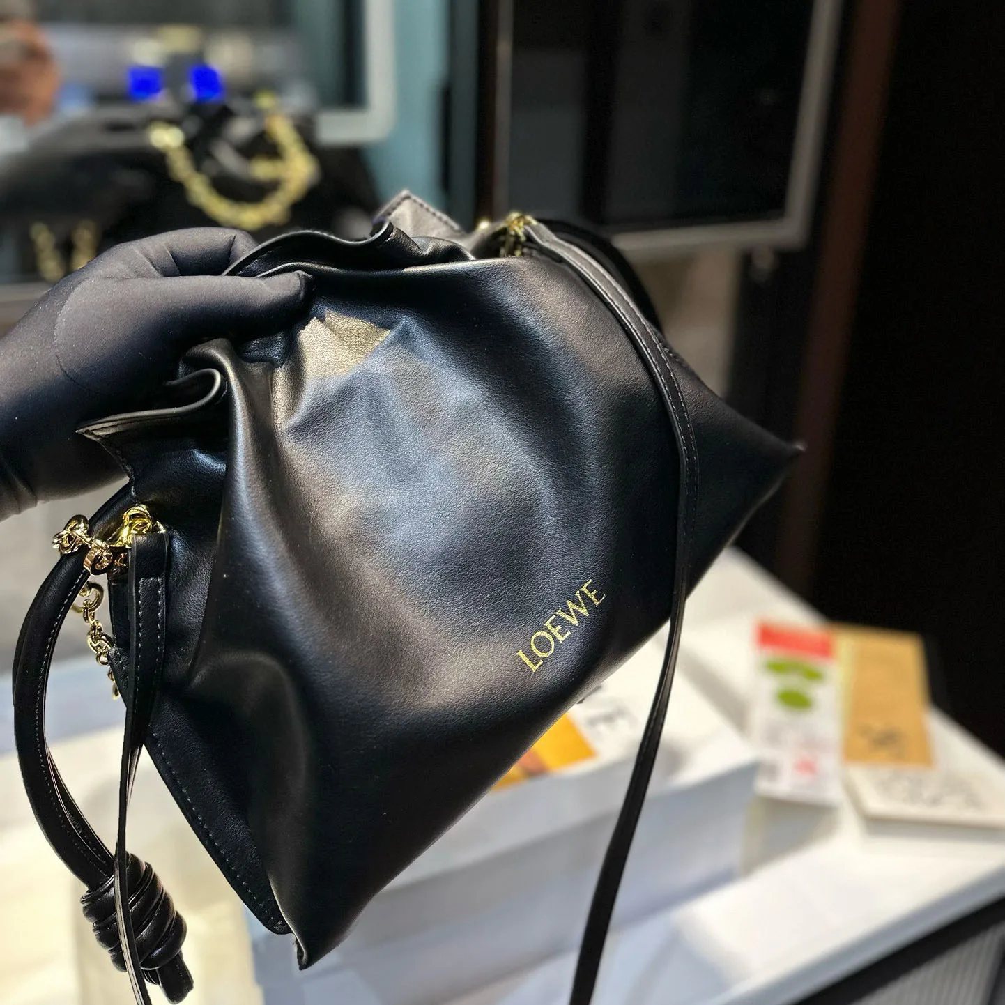 Flamenco clutch in nappa calfskin