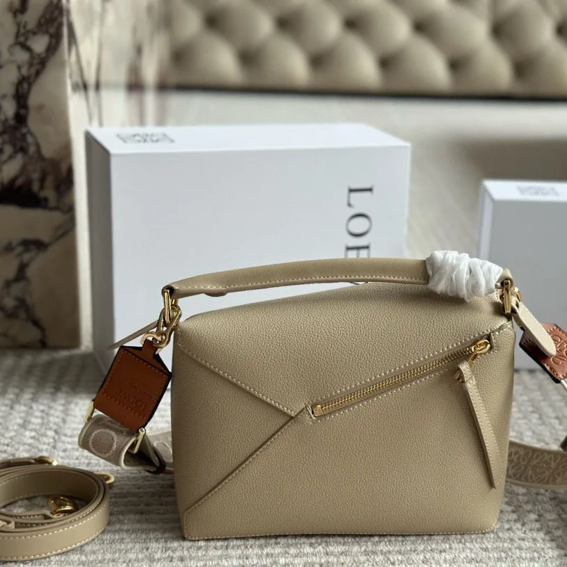 Puzzle bag in soft grained calfskin