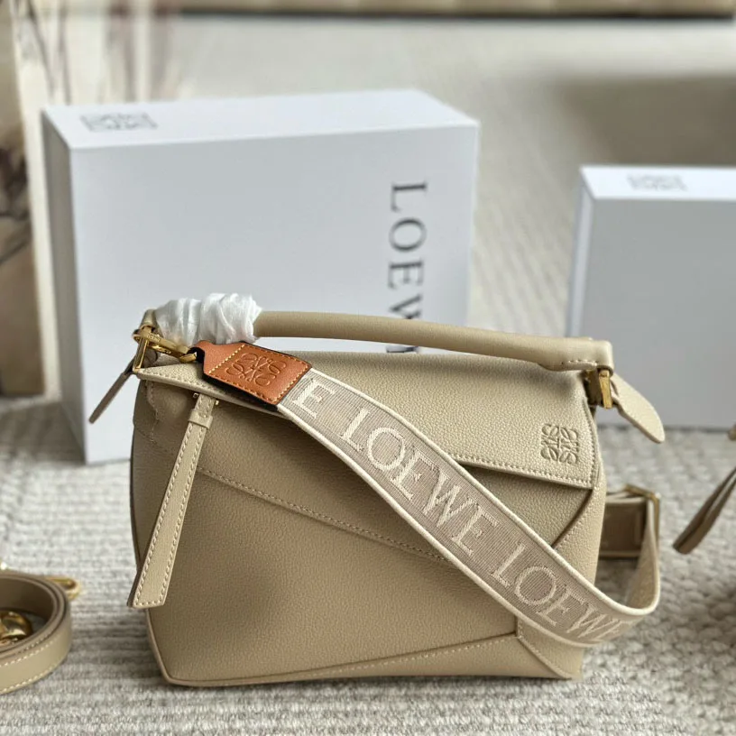 Puzzle bag in soft grained calfskin
