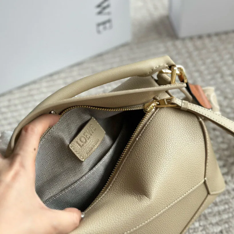 Puzzle bag in soft grained calfskin