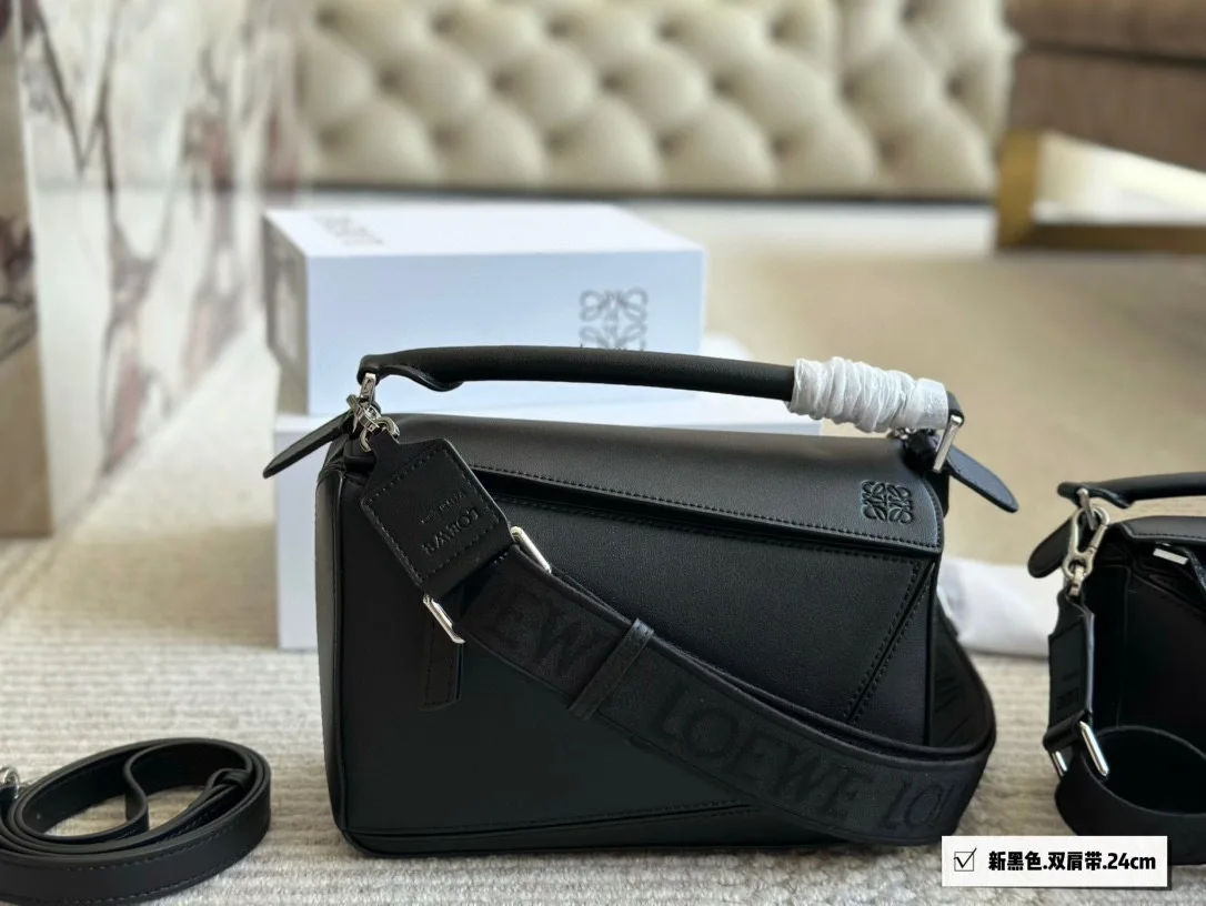 Puzzle bag in soft grained calfskin