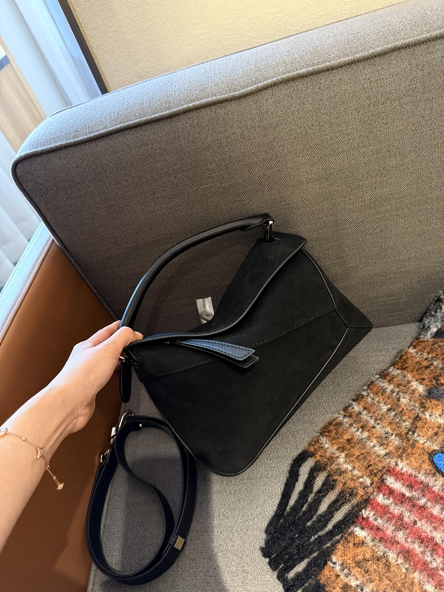 Small Puzzle bag in classic calfskin and suede
