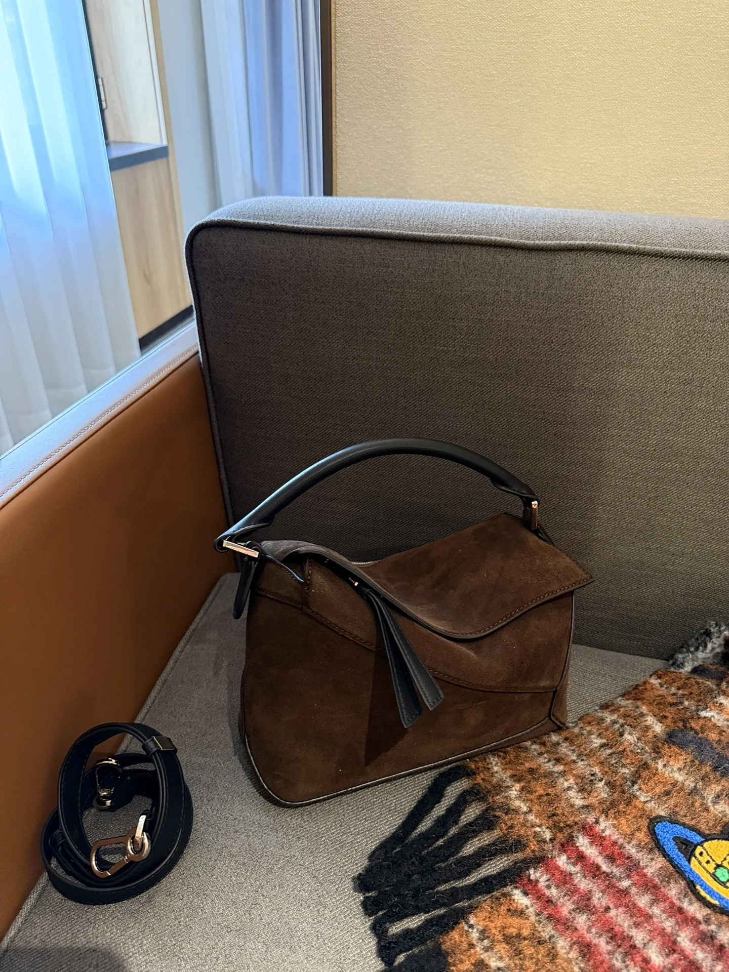 Small Puzzle bag in classic calfskin and suede