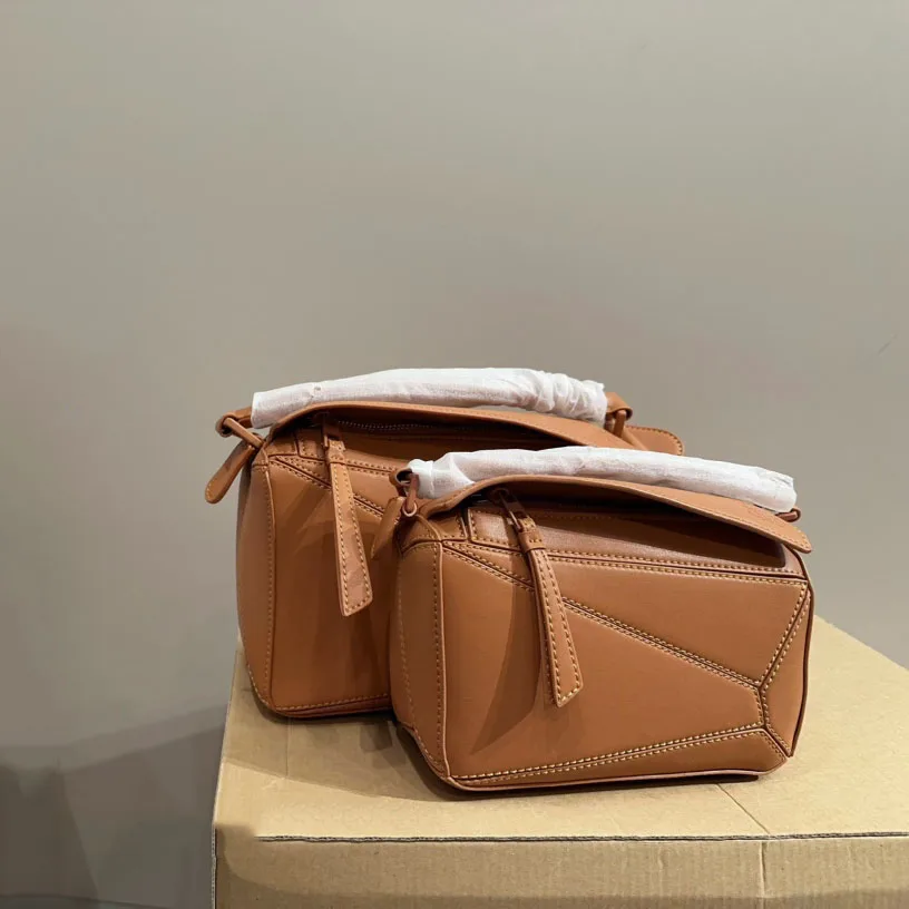Puzzle bag in soft grained calfskin