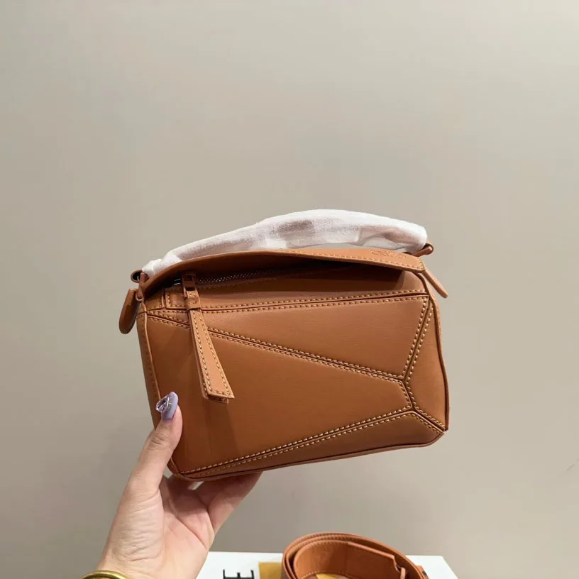 Puzzle bag in soft grained calfskin
