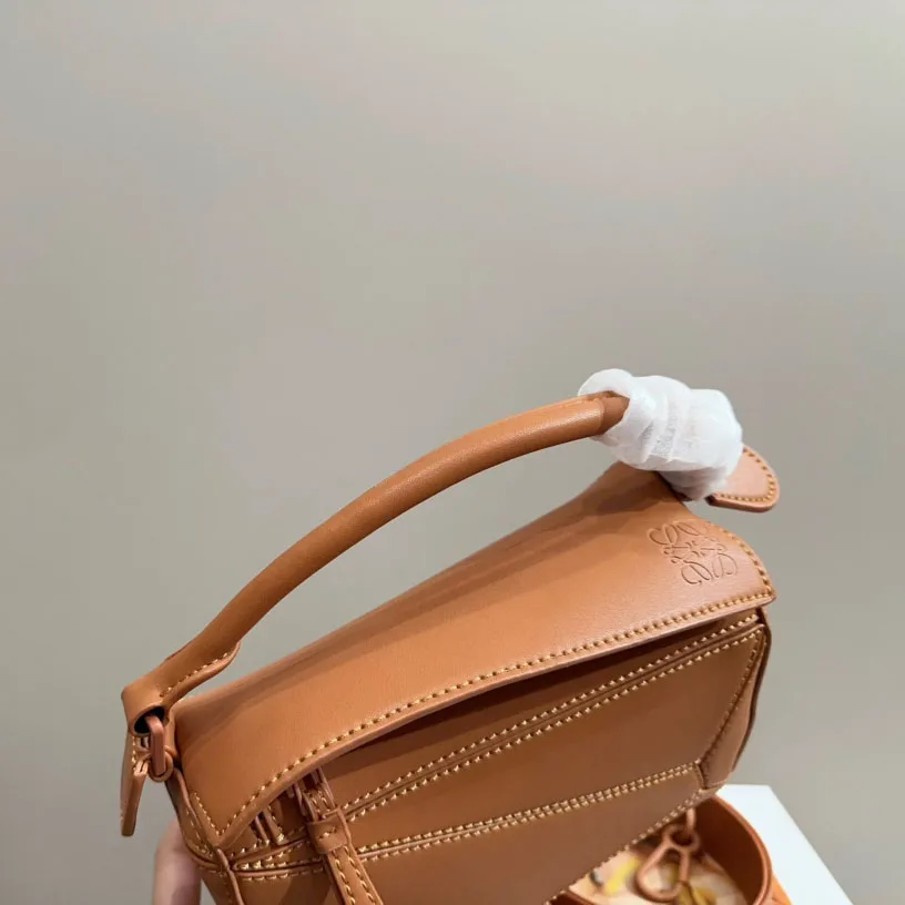Puzzle bag in soft grained calfskin